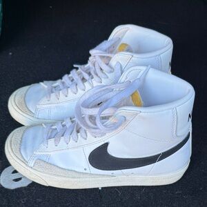 Nike White and Black High-Top Sneakers